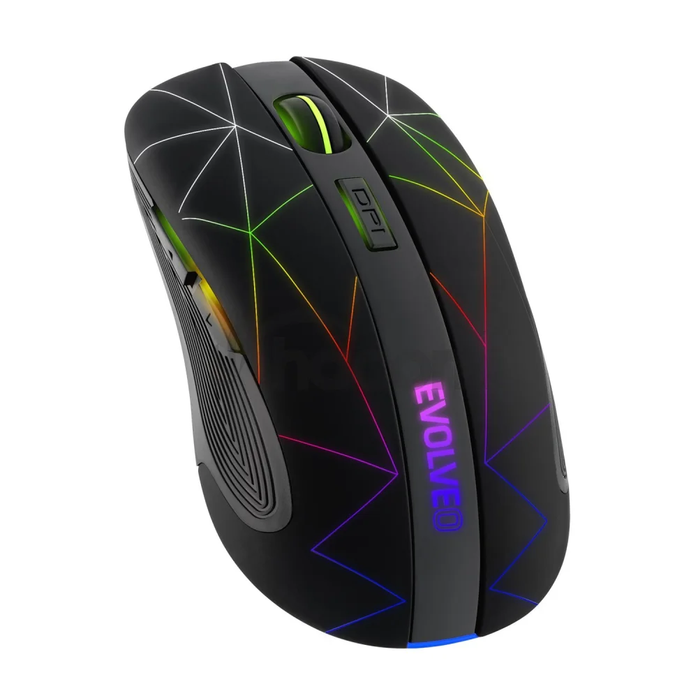 EVOLVEO WM430/Herná/Optická/1 600 DPI/Bezdrôtová USB/Čierna
