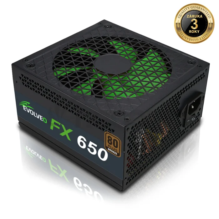 EVOLVEO FX 650, zdroj 650W ATX, 14cm, 80+, Bronze, 3YRW
