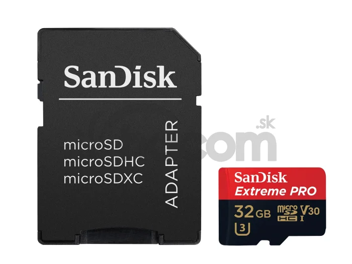 SanDisk Extreme PRO/micro SDHC/32GB/UHS-I U3 / Class 10/+ Adaptér