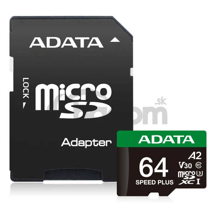 Adata Speed Plus/Micro SD/64GB/UHS-I U3/Class 10/+ Adaptér