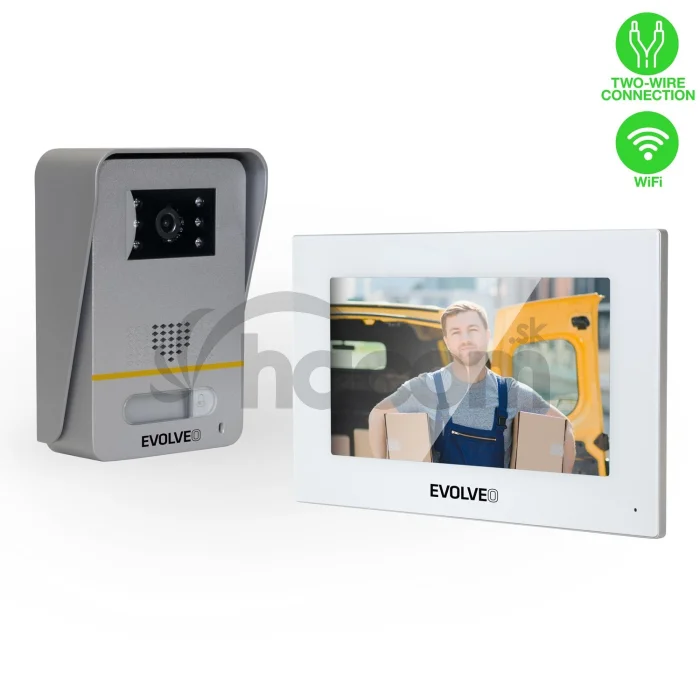 EVOLVEO DoorPhone AP1-2, drôtový videotelefón s aplikáciou, biely