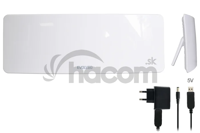 EVOLVEO Xany 1, 230/5V, aktívna izbová anténa DAB+/DVB-T2, filter LTE,4G,5G