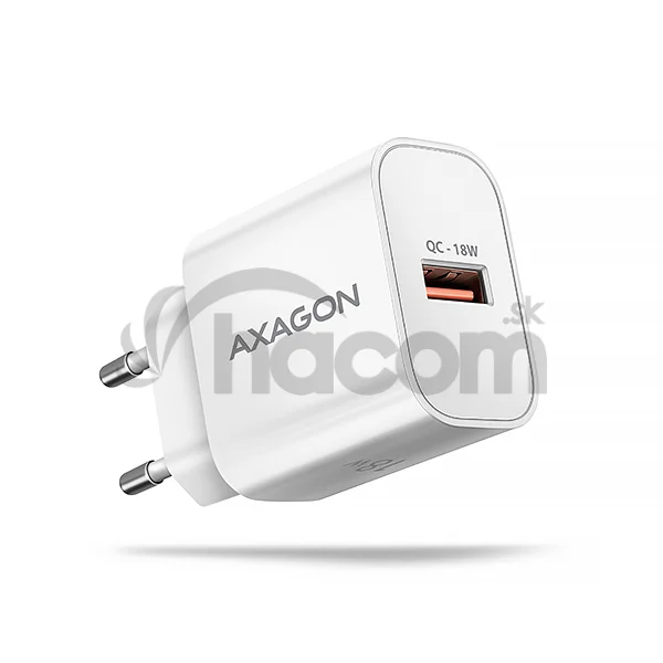 AXAGON ACU-QC18W, nabíjačka do siete 18W, 1x port USB-A, QC3.0/AFC/Apple, biela