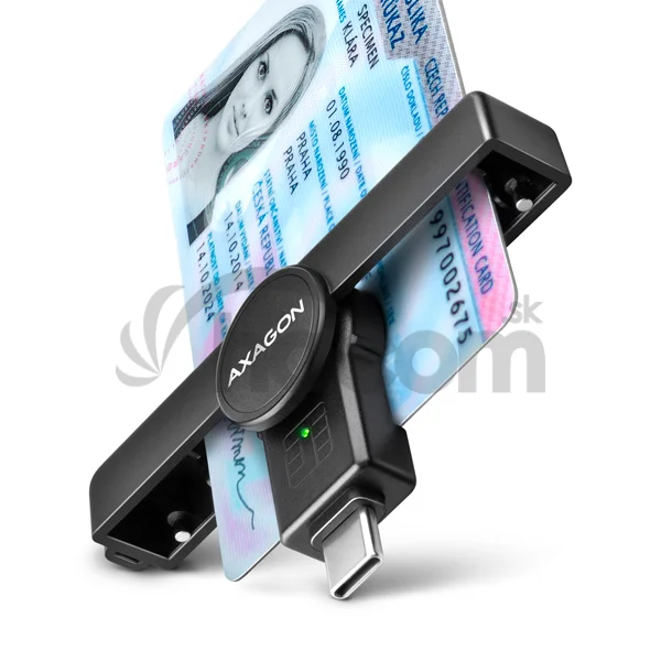AXAGON CRE-SMPC, USB-C PocketReader čítačka kontaktných kariet Smart card (eObčanka, eID klient)