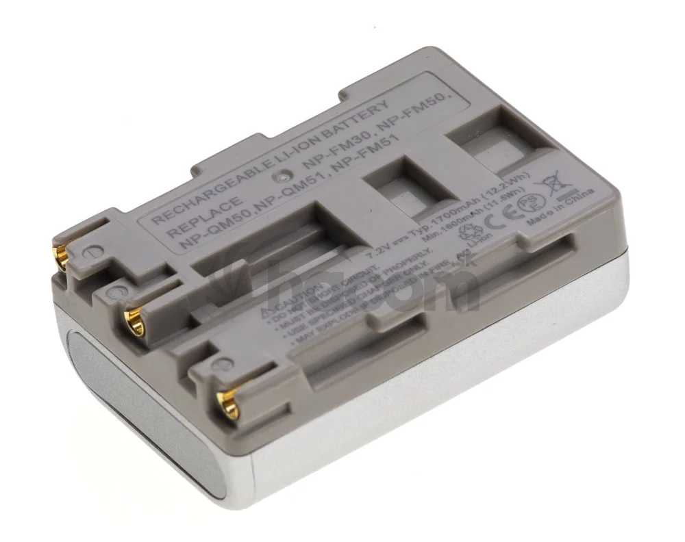 Batéria T6 Power pre Sony NP-FM50, NP-FM51, NP-FM30, NP-QM50, NP-QM51, 1700mAh, 12,2Wh