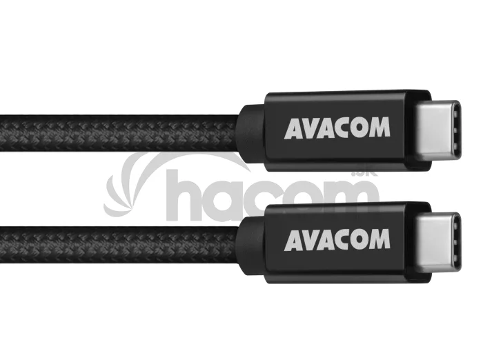 AVACOM dátový a nabíjací kábel USB Type-C - USB Type-C, 100cm, 100W E-Mark, čierny