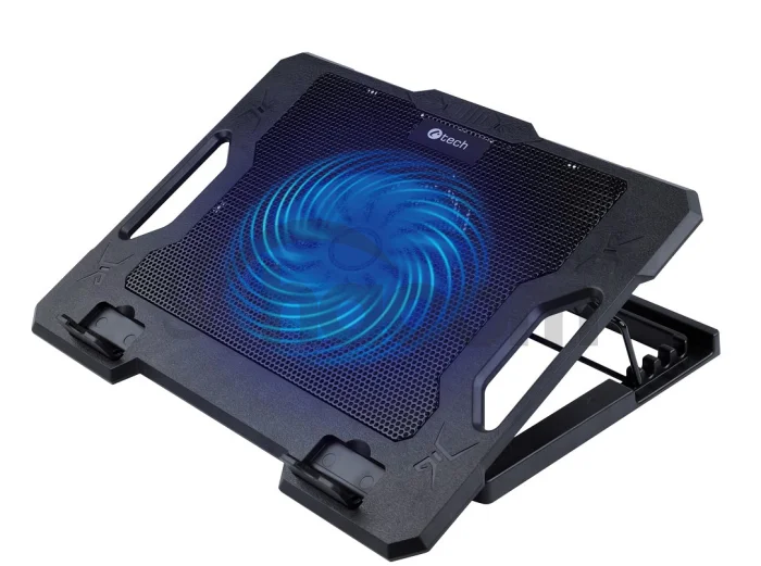 Chladiaca podložka C-TECH CLP-S100, 17", 1x 140mm, 2x USB, modré podsvietenie