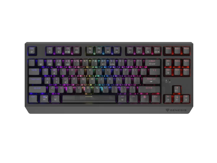 GENESIS herná klávesnica THOR 230/TKL/RGB/Outemu Silent Lemon/Bezdrôtová USB + Bluetooth/US layout/Č