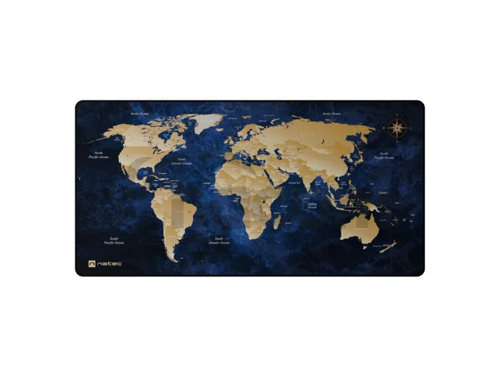 Maxi podložka pod myš Natec WORLD, 80x40cm, modrá