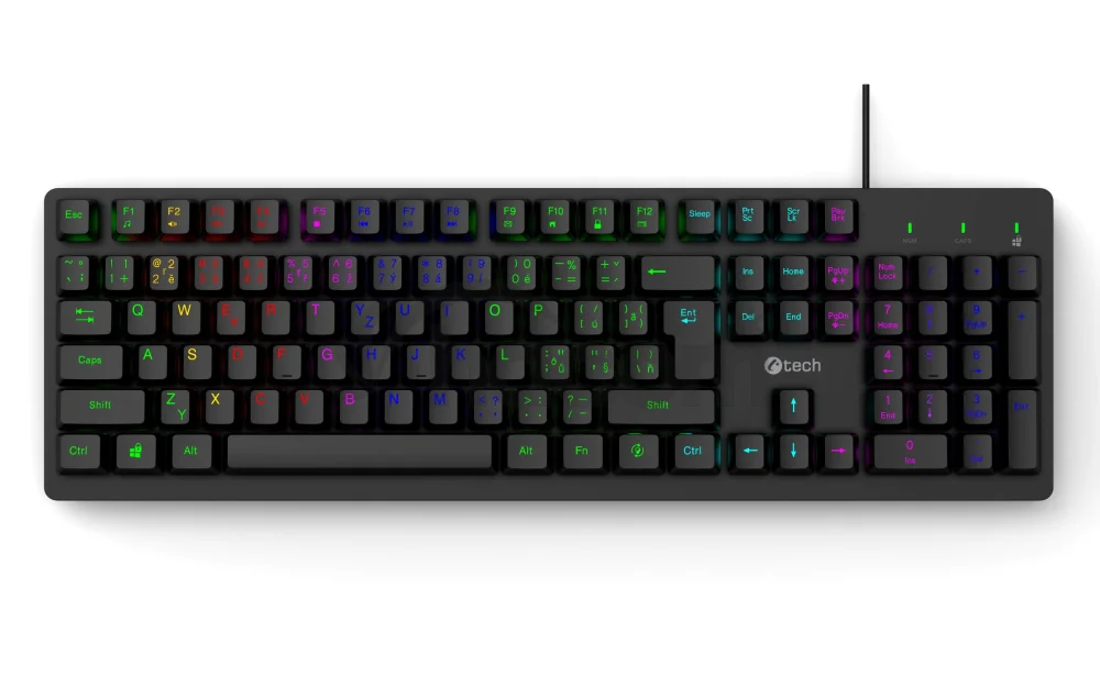 Herná klávesnica C-TECH Riven (GKB-16), RGB, USB