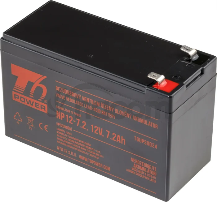 Akumulátor T6 Power NP12-7.2, 12V, 7,2Ah, F2