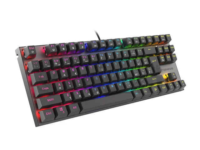 Genesis herná mechanická klávesnica THOR 303/TKL/RGB/Outemu Red/Drôtová USB/ CZ- SK layout/Čierna