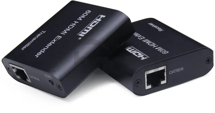 PremiumCord HDMI extender na 60m FULL HD 1080p cez jeden kábel Cat5e/6/6a/7, EDID nastavenia