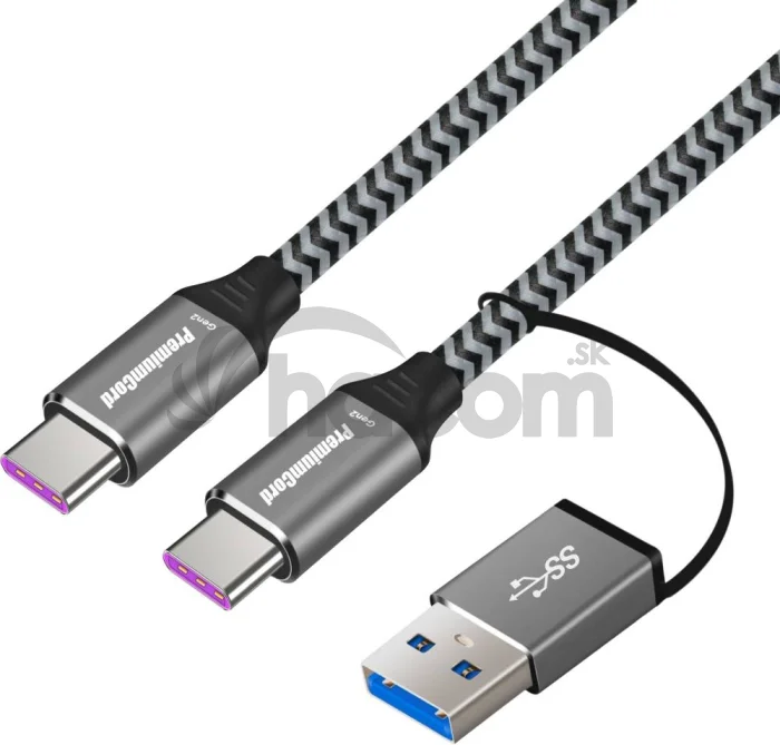 PremiumCord USB-C kábel (USB 3.2, 5A, 20Gbit/s) 2m