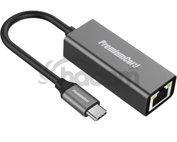 PremiumCord Prevodník USB-C na Gigabit kon. RJ45