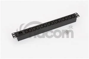 19" 14x IEC0 C13, IEC C14 vstup, bez kábla, RAL9005
