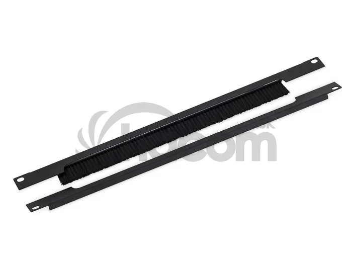 19" priechodný panel 1U rozdelený horizont. 350x21mm čierny