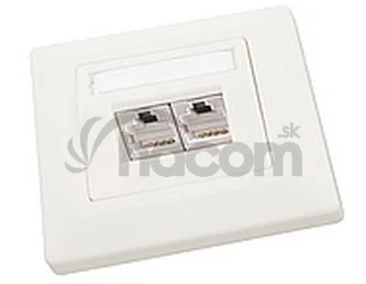 Zásuvka Solarix CAT5E STP 2 x RJ45 pod omietku biela