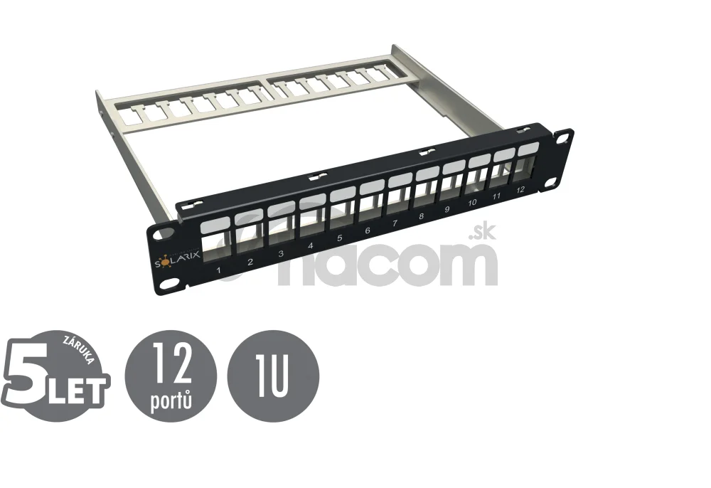 10" Patch pán. Solarix 12port neosadený 1U