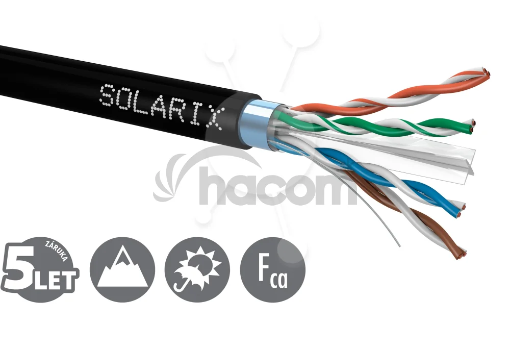 Inštalačný kábel Solarix CAT6 FTP PE Fca vonkajší 500m/cievka SXKD-6-FTP-PE
