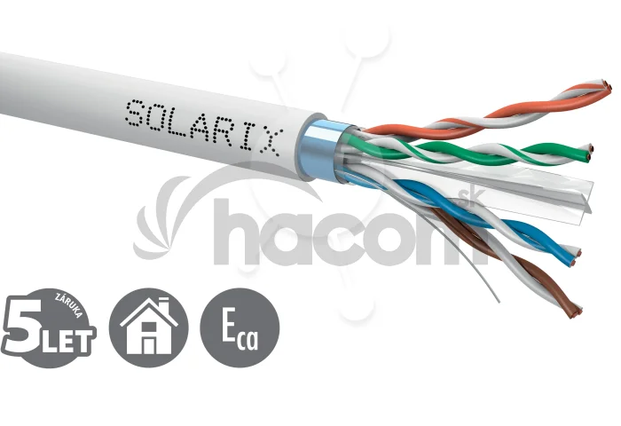 Inštalačný kábel Solarix CAT6 FTP PVC Eca 500m/cievka SXKD-6-FTP-PVC