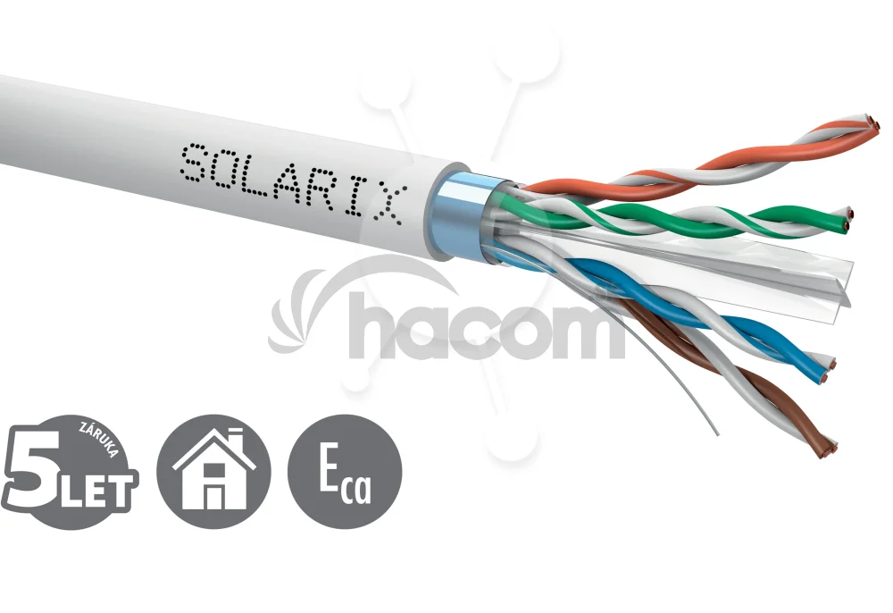 Inštalačný kábel Solarix CAT6 FTP PVC Eca 500m/cievka SXKD-6-FTP-PVC