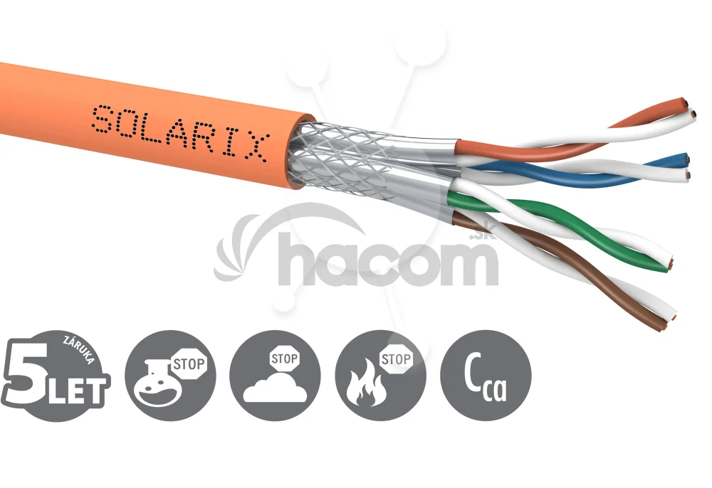 Inštalačný kábel Solarix CAT7 SSTP LSOH Cca-s1,d1,a1 500m/cievka SXKD-7-SSTP-LSOH