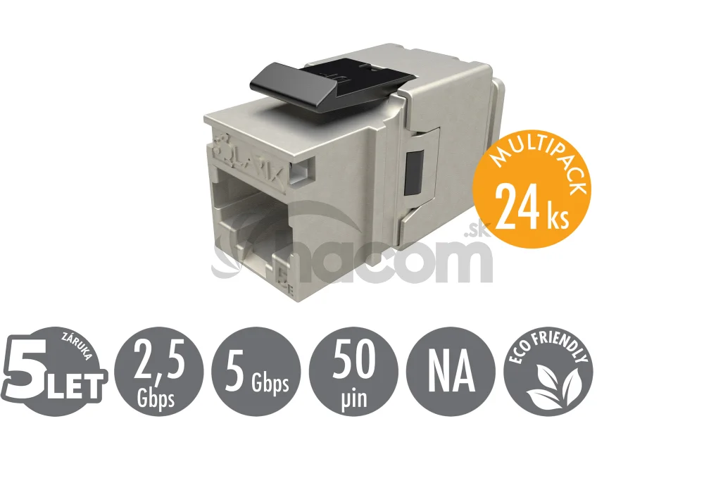 MULTIPACK 24 ks - rýchlozarezávací keystone Solarix CAT5E STP SXKJ-5E-STP-BK-NA