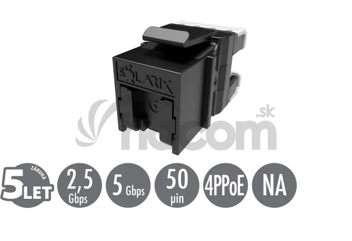 Rýchlozarezávacie keystone Solarix CAT6 UTP SXKJ-6-UTP-BK-NA Component Level a 4PPoE certifikácia