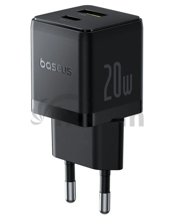 Baseus Rýchlonabíjačka do siete Palm 20W 1xUSB-A 1xUSB-C PD QC 3.0 čierna