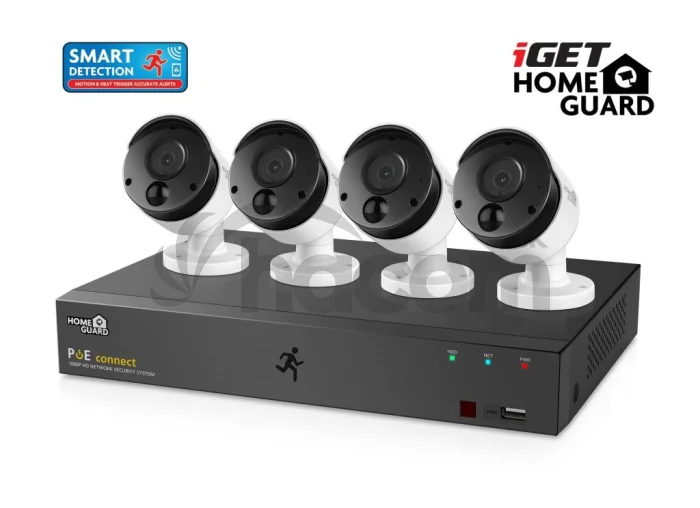 iGET HGNVK85304 - Kamerový PoE FullHD set, 8CH NVR + 4x IP 1080p kamera, SMART detekcia, W/M/Andr/iOS