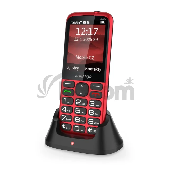 ALIGATOR A930 GPS Senior červený +st.nab.