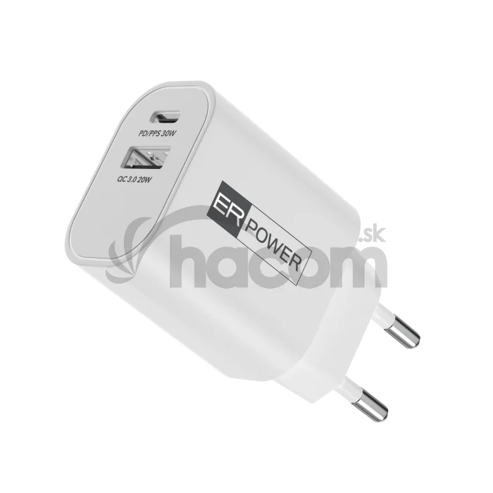 Dual GaN Charger 30W - 1 USB-C/1 USB-A PD/PPS/QC