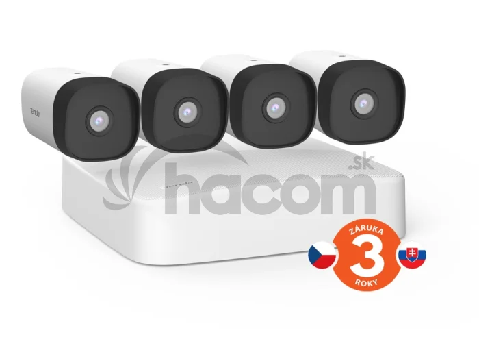 Tenda K4P-4TR - PoE kamerový set 4Mpx, 4CH NVR + 4x IP kamera 4Mpx, IP67, zvuk, web. rozhranie, CZ app