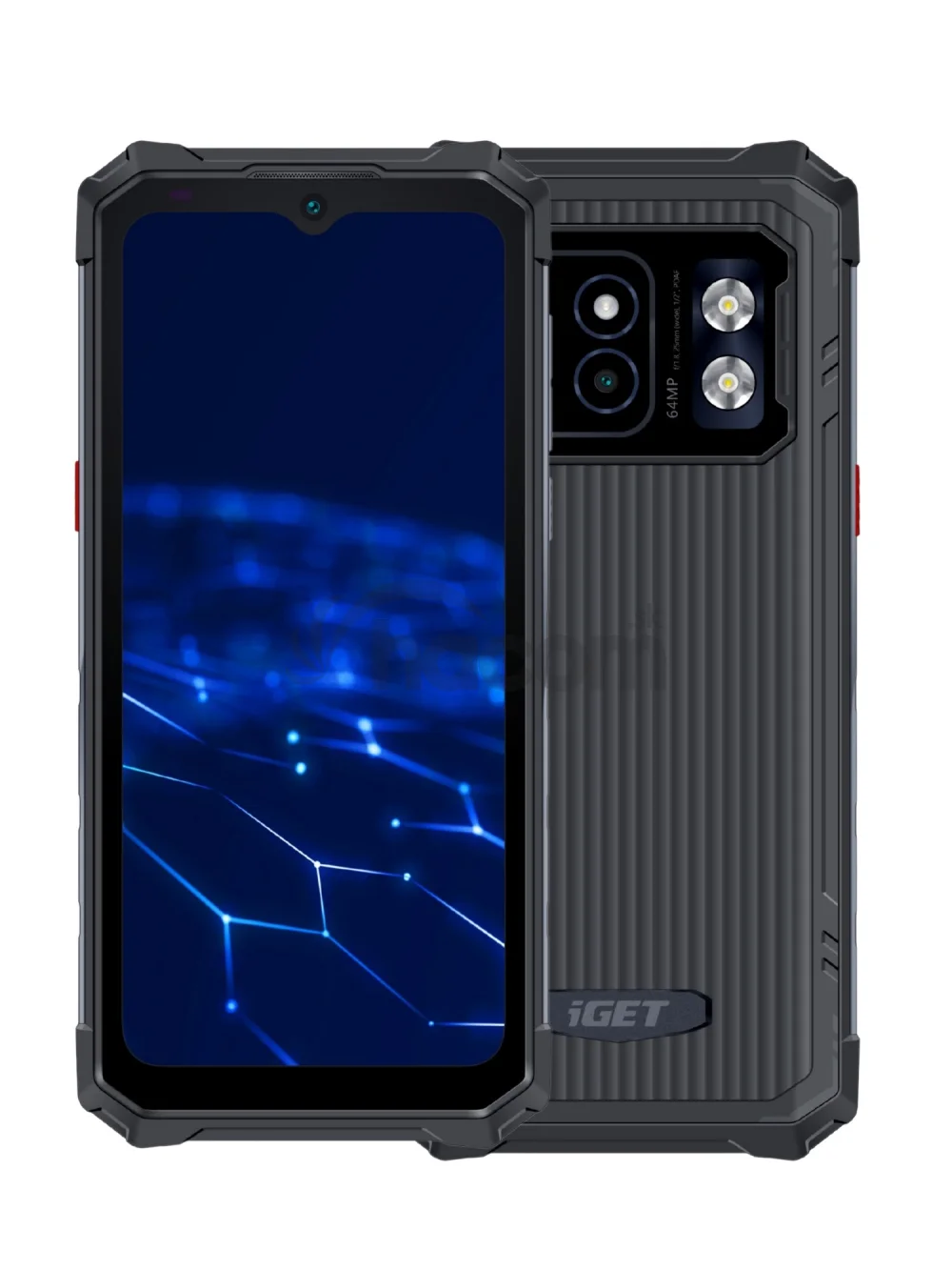 iGET T2 8 + 256 Black - odolný mobilný telefón