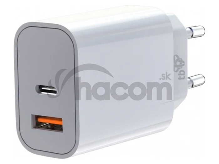 TB nabíjačka USB-C + USB-A 2x3A biela