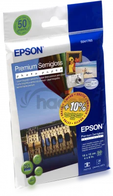 EPSON Premium Semigloss Photo Paper, 100x150 mm, 50x