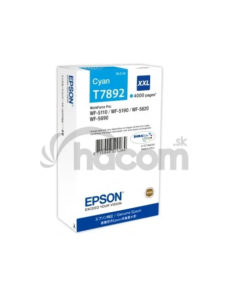 WF-5xxx Series Ink Cartridge XXL Cyan T7892