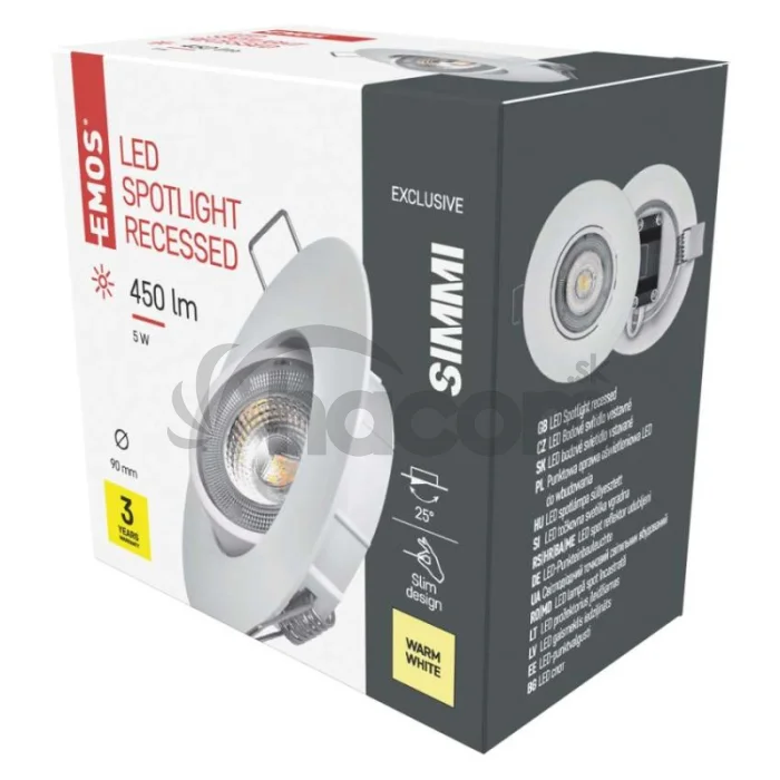 LED bodové svietidlo SIMMI biele, kruh 5W teplá biela