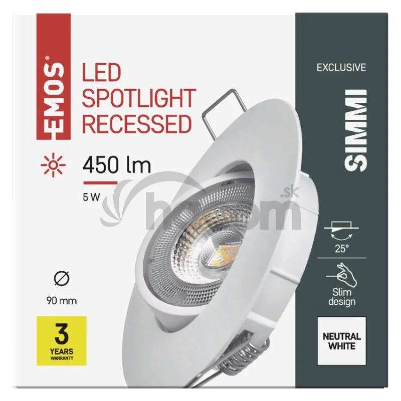 LED bodové svietidlo SIMMI biele, kruh 5W neutrálna b.