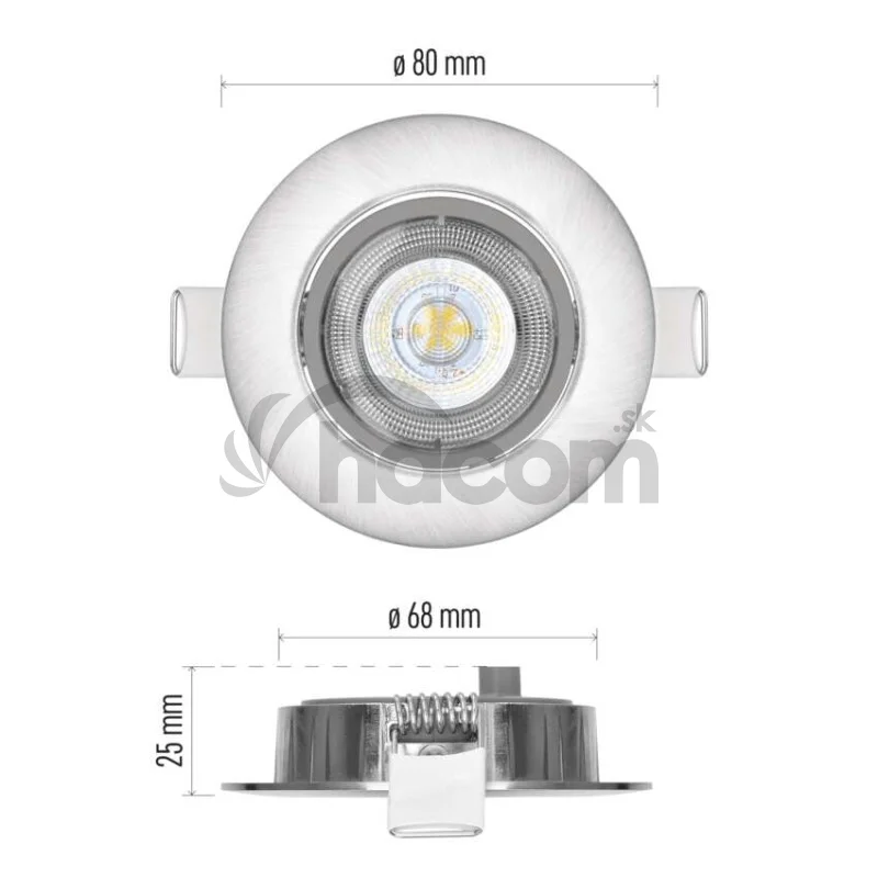 LED bodové svietidlo SIMMI strieborné, kruh 5W teplá b.
