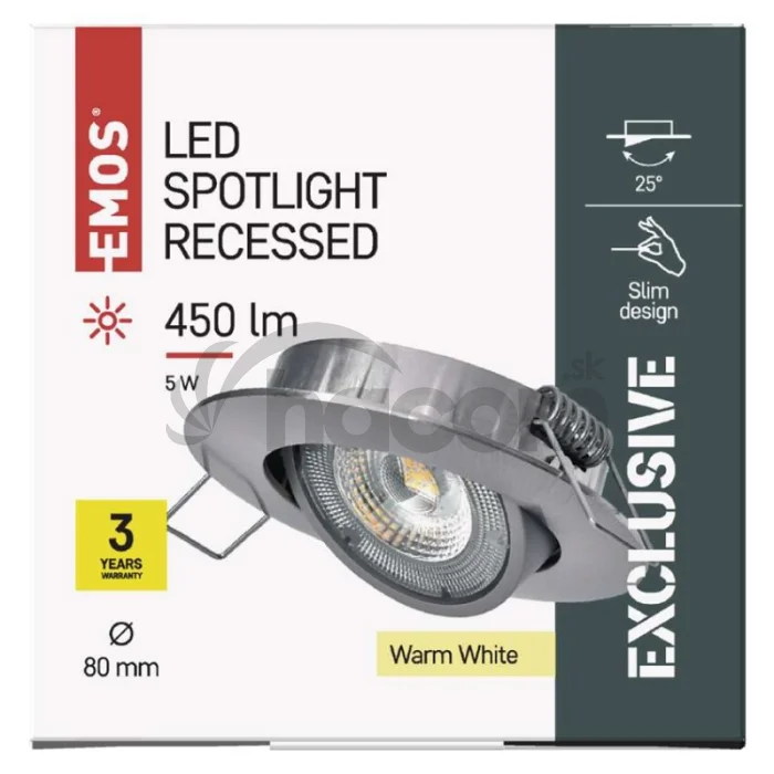 LED bodové svietidlo SIMMI strieborné, kruh 5W teplá b.