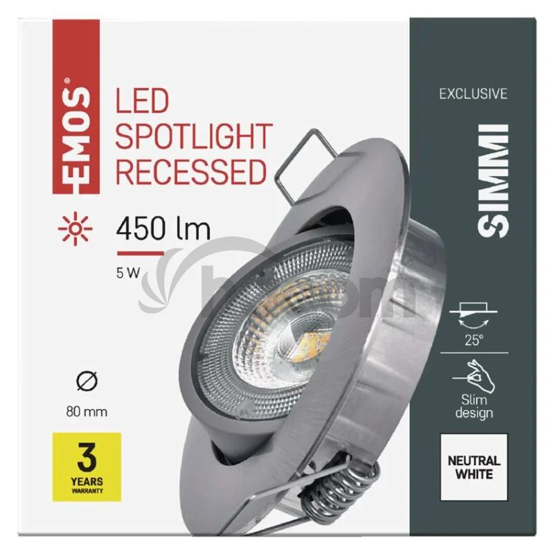 LED bodové svietidlo SIMMI strieborné, kruh 5W neutr. b.