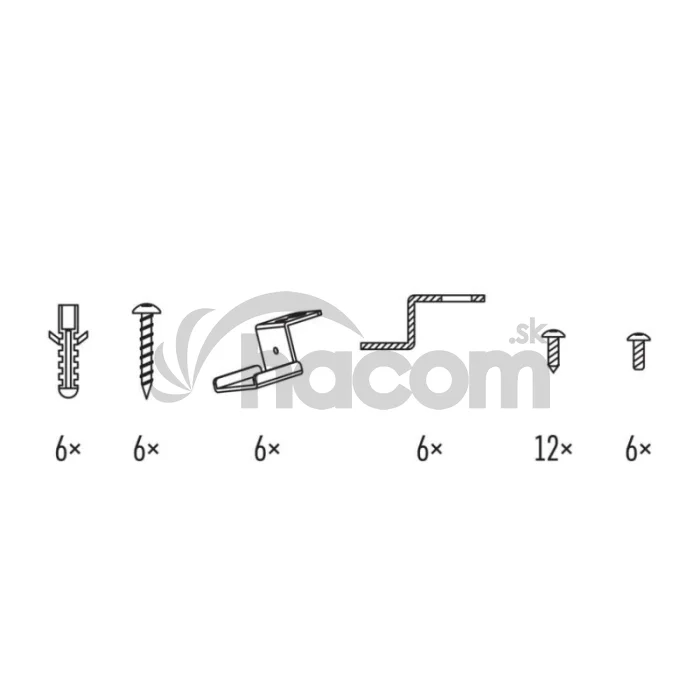 6 háčikov pre LED panel 120×30cm