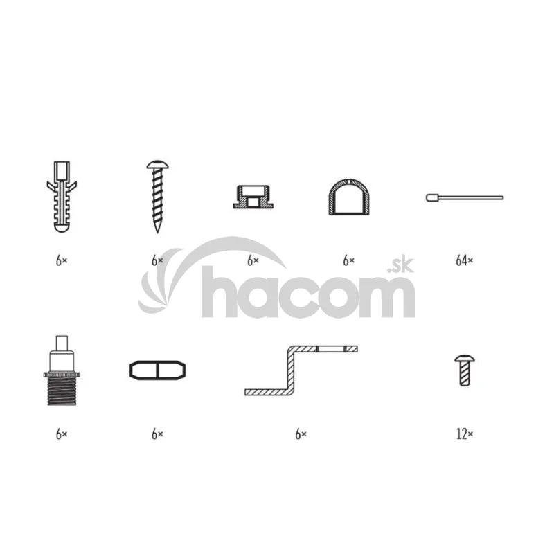 6 laniek pre LED panel 120×30cm