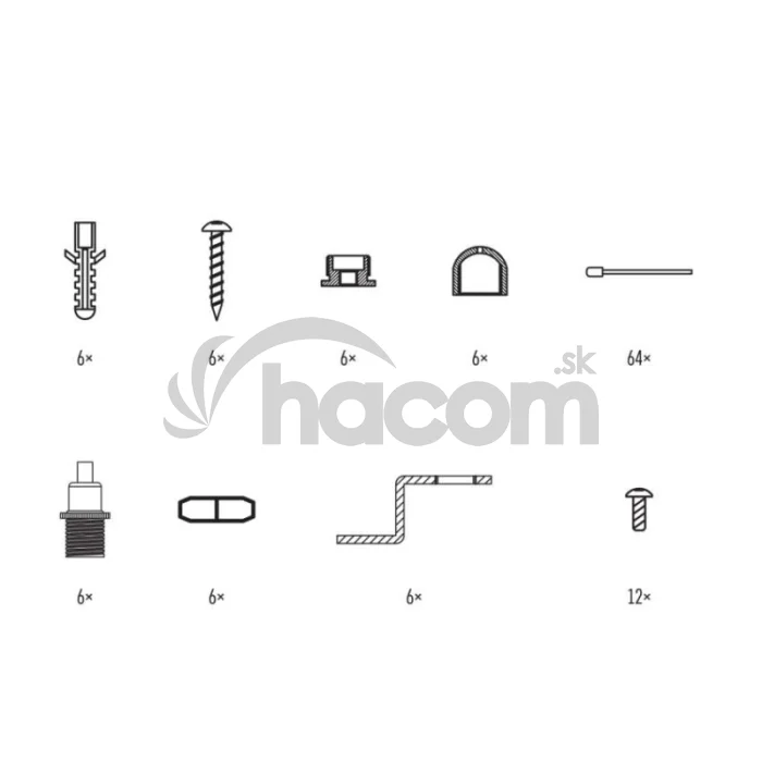 6 laniek pre LED panel 120×30cm