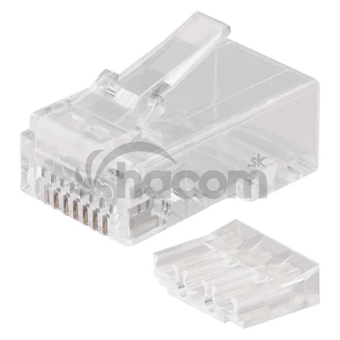 Konektor RJ45 pre UTP kábel (drôt), priehľadný