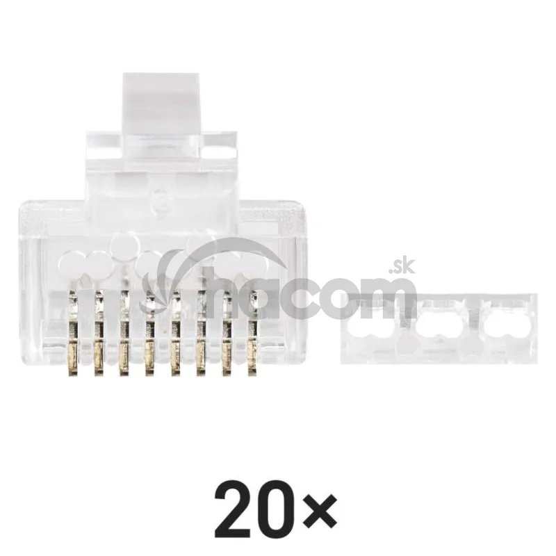 Konektor RJ45 pre UTP kábel (drôt), priehľadný
