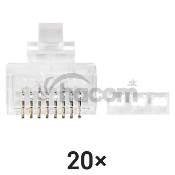 Konektor RJ45 pre UTP kábel (drôt), priehľadný