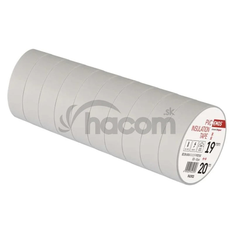 Izolačná páska PVC 19mm / 20m biela